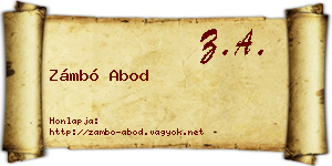 Zámbó Abod névjegykártya